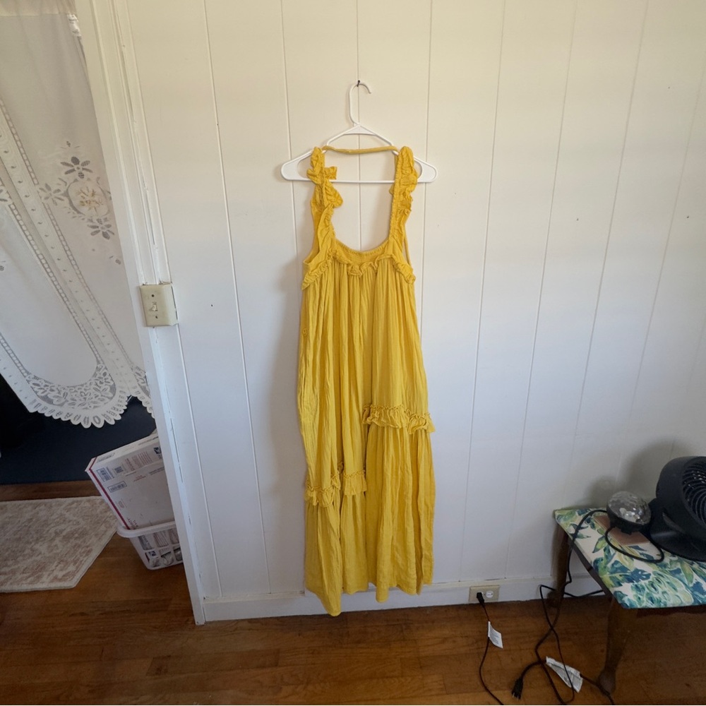 Apiece Apart Lypie Ruffle Tank Yellow Maxi Dress 6 - Picture 9 of 9